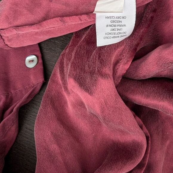 J JILL 💯 silk Shift Dress Tunic Long Sleeves Soft Burgundy sz S - Picture 4 of 11